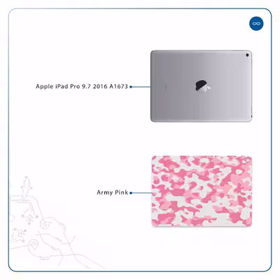 برچسب پوششی ماهوت مدل Army-Pink مناسب برای تبلت اپل iPad Pro 9.7 2016 A1673