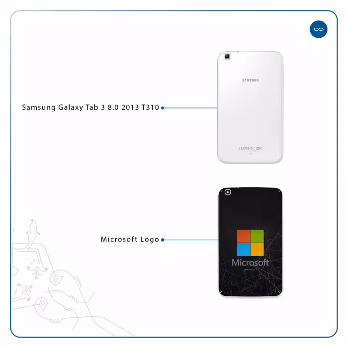 برچسب پوششی ماهوت مدل Microsoft-Logo مناسب برای تبلت سامسونگ Galaxy Tab 3 8.0 2013 T310