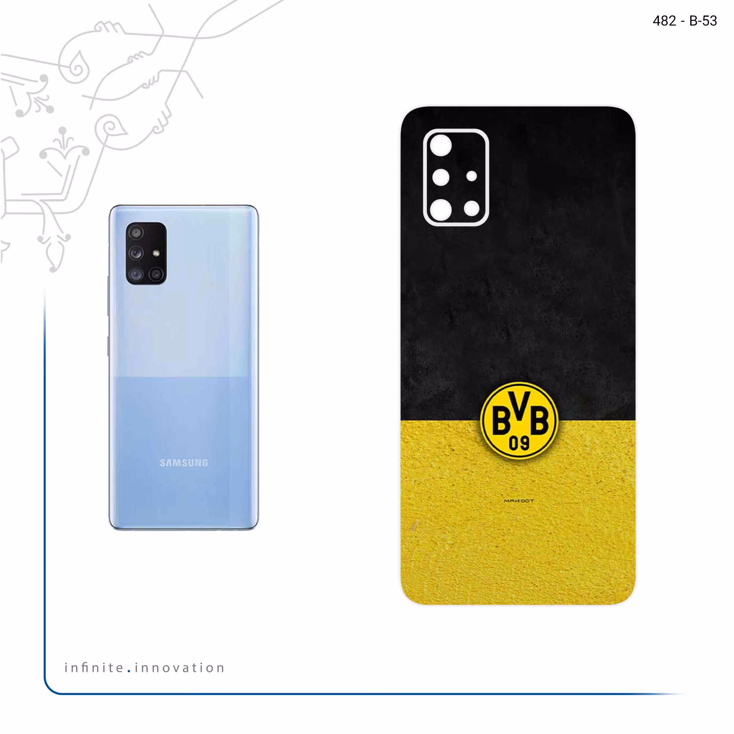 برچسب پوششی ماهوت مدل Borussia Dortmund FC مناسب برای گوشی موبایل سامسونگ Galaxy A71 5G