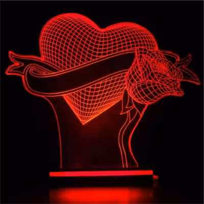 چراغ خواب طرح عاشقانه قلب و گل