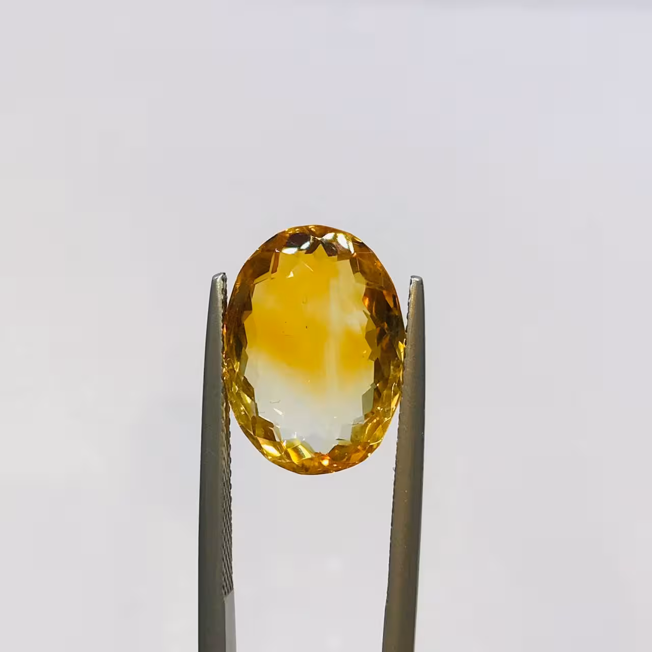 نگین سیترین طلایی اصل سایز 16*12