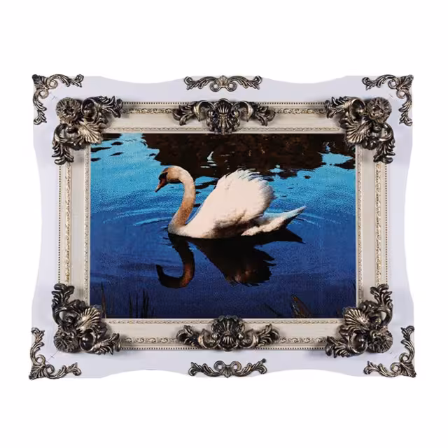 تابلو فرش ماشینی دنیای فرش طرح قو کد 307