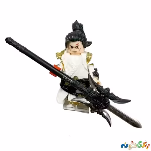 مینی فیگور لگو سرباز چینی همراه نیزه و شمشیر و لباس رزم و دو صورت اضافه