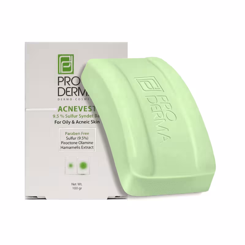 پن حاوی 9.5 درصد گوگرد پرودرما مناسب پوست های چرب و دارای جوش (100 گرم)