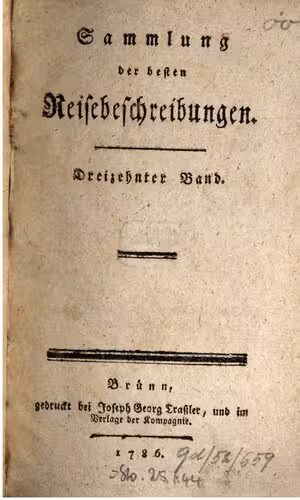 خرید و دانلود نسخه کامل کتاب Sammlung der besten Reisebeschreibungen