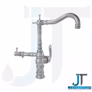 شیر ظرفشویی اهرمی دومنظوره علم ثابت کروم آریانا (مدل سزار)