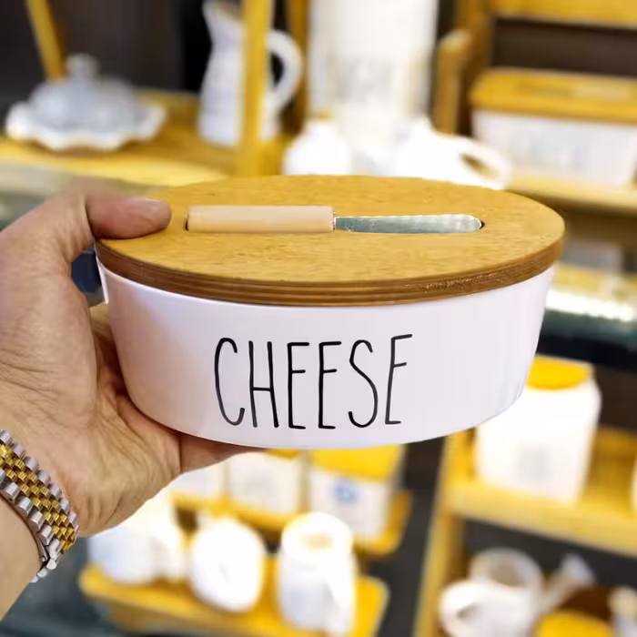 کره خوری تکست درب چوبی قاشق دار کیفیت بسیار بالا قابل شستشو 