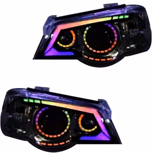 خرید چراغ جلو اسپرت پراید 111 مدرن طرح F500 فول کالر (بلوتوثی) داخل مشکی دو عددی | اتوموبی