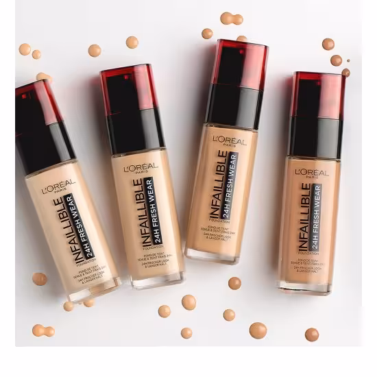کرم پودر لورال اینفالیبل شیشه ای اصل Loreal Infaillible Fondation 32H