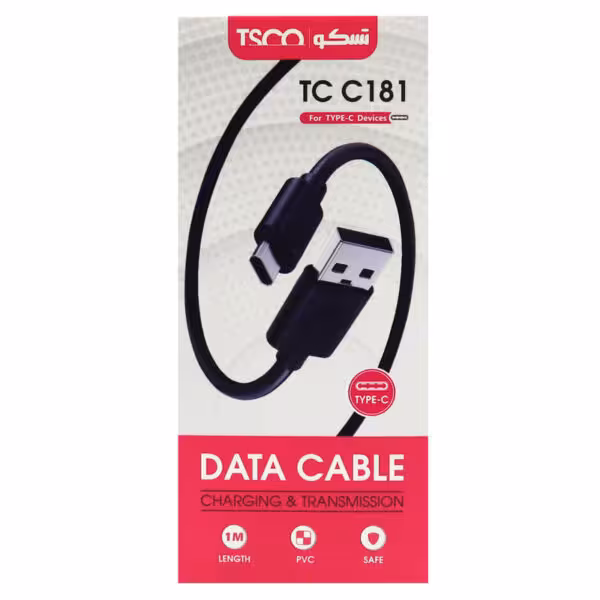 کابل شارژ تسکو تایپ c مشکی 18- ttc