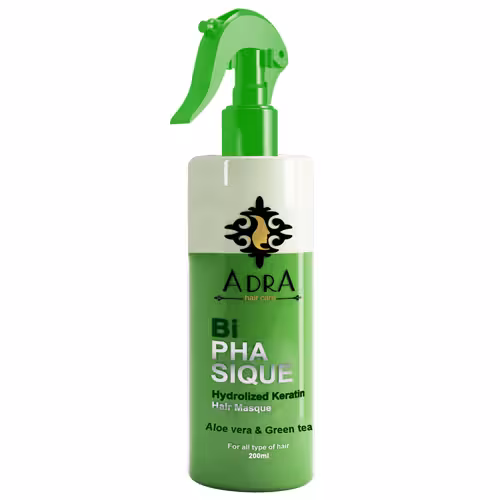 اسپری دو فاز کراتینه آلوئه ورا و چای سبز آدراAdra Bi Phasique Hydrolized Keratin with aloe vera and green tea