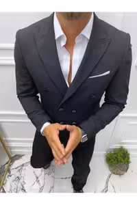 کت و شلوار باریک دست‌ دوز استایل ایتالیایی اورجینال - 9389