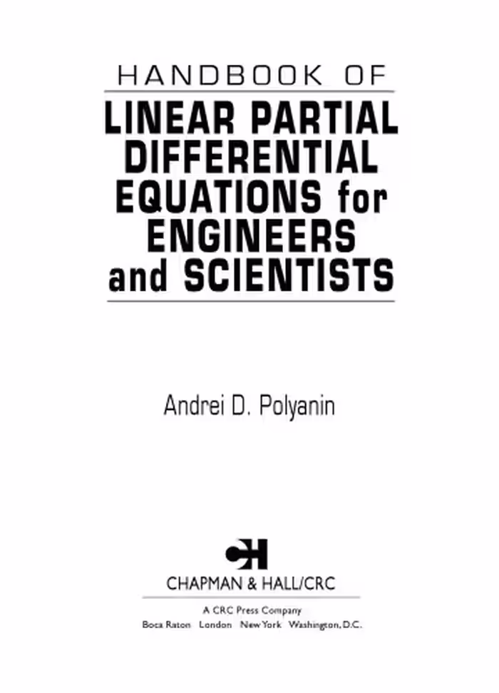 خرید و دانلود نسخه کامل کتاب Handbook of linear partial differential equations for engineers and scientists [missing CH 1-3]