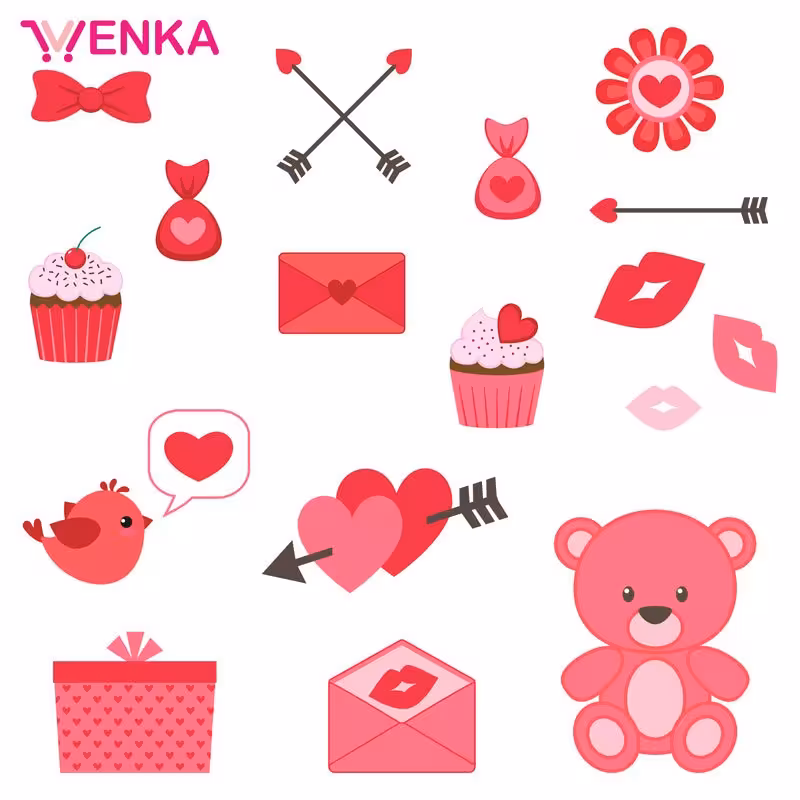 وکتور آیکن های ولنتاین کد1038