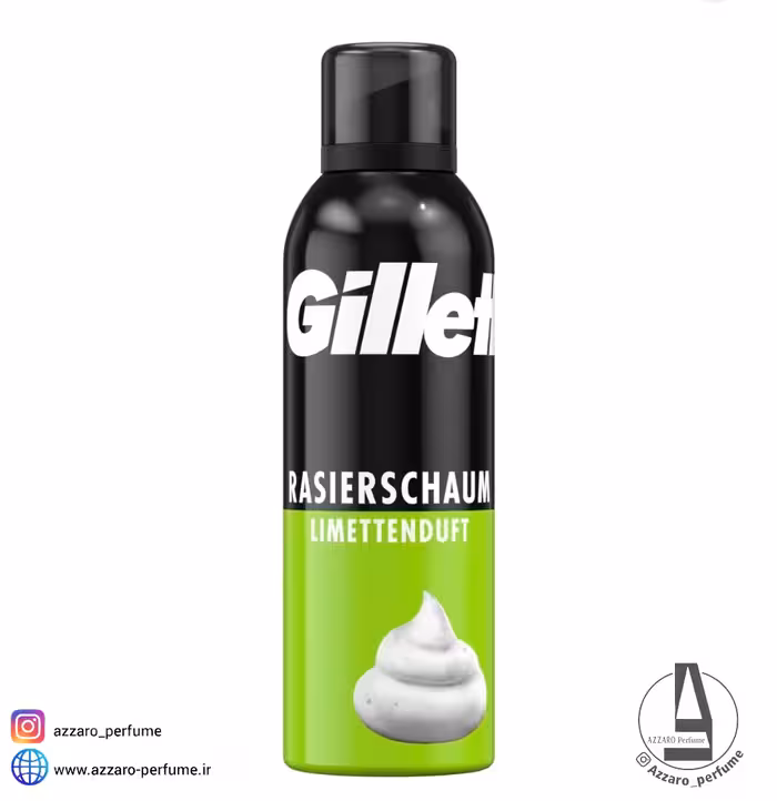 فوم اصلاح ژیلت رنگ سبز حجم 200میل