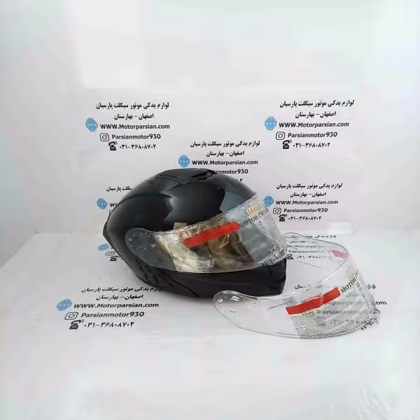 کلاه کاسکت فک متحرک مشکی براق LAVOUS
