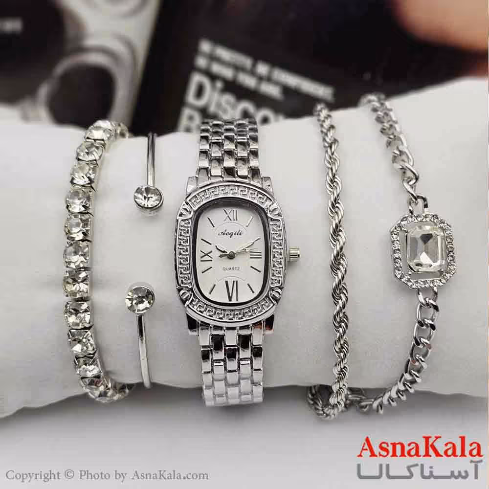 ست پنج تکه ساعت و دستبند زنانه کارتیر موتور کوارتز، صفحه یونانی کد WTCH11280W