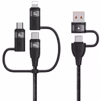 کابل شارژ سریع چند سر تایپ سی و یو اس بی به تایپ سی، لایتنینگ و میکرو 100 وات 2 متری یوسامز US-SJ646 USAM