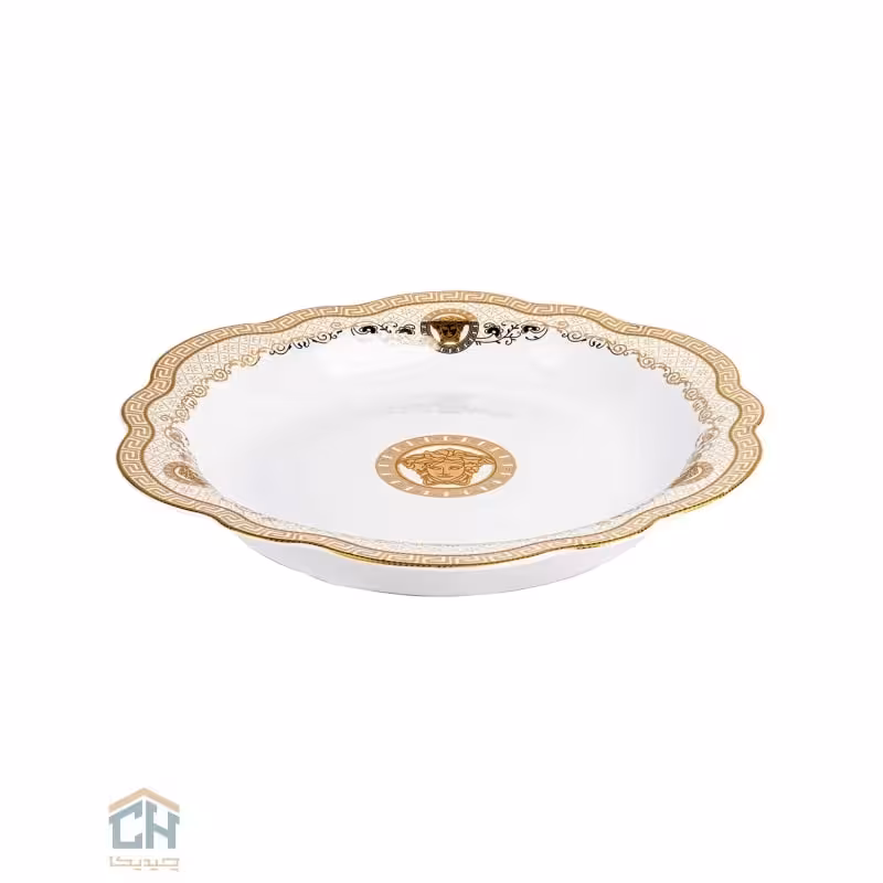 دیس سرامیکی گرد گلدکیش طرح Versace مدل GK791811