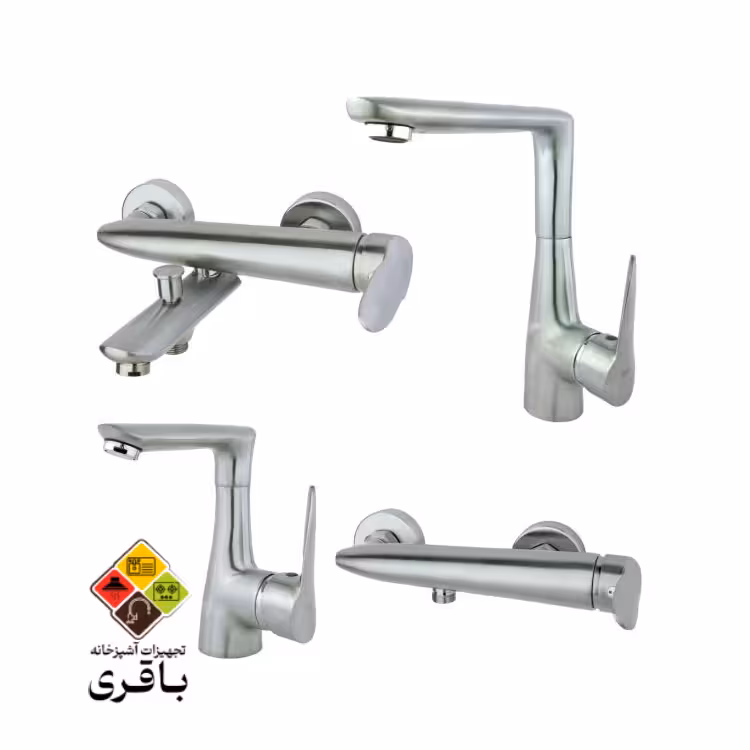 ست شیرآلات راسان مدل رابیت کروم مات