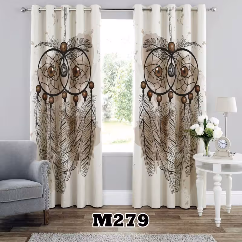 پرده سه بعدی طرح جغد پر