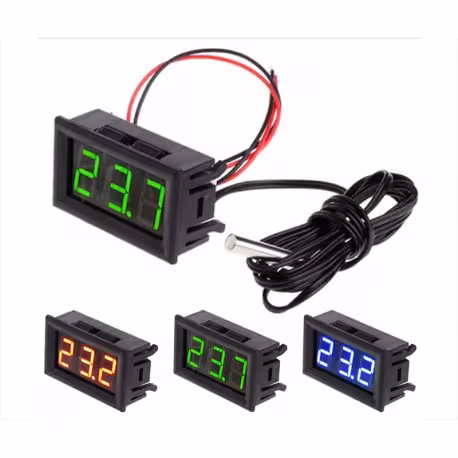 دماسنج دیجیتالی قرمز رنگ با سنسور NTC و ولتاژ کاری 12 ولت