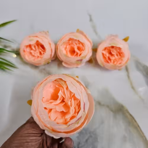 سرگل پیونی نارنجی مصنوعی پک 10عددی