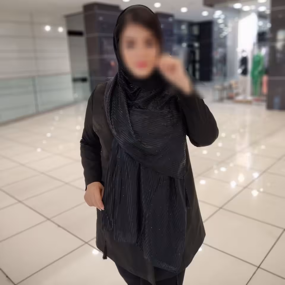 شال نخی راه راه نگین مشکی