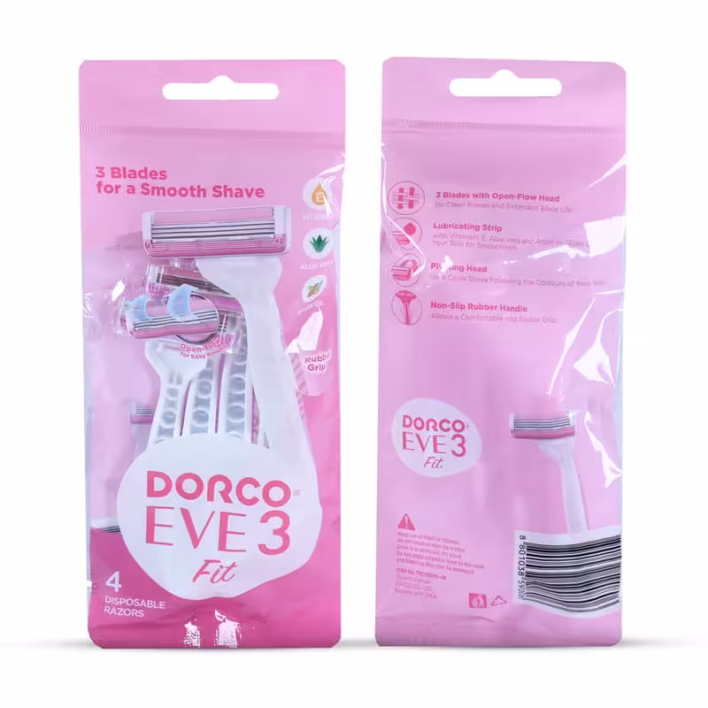 تیغ اصلاح 3 لبه زنانه دورکو Dorco EVE 3 Fit بسته 4 عددی