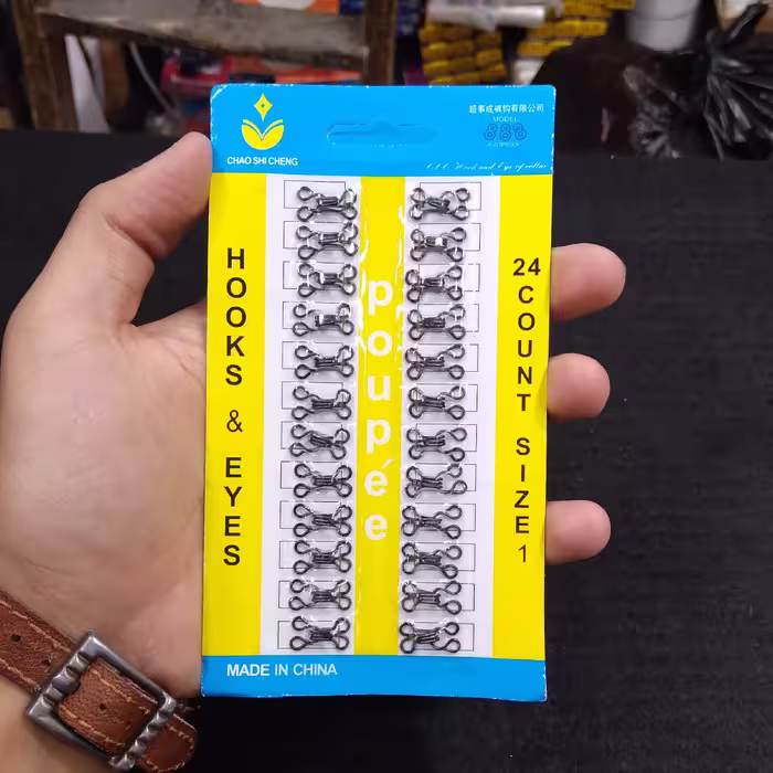 قزن مانتویی سیمی شماره 2 مشکی(بسته 24 عددی تک رنگ)