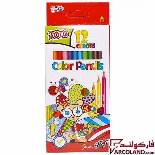 مداد رنگی 12 رنگ توتو جعبه مقوایی مدل Toto 1311