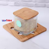 بانکه میس گلس مدل مربع درب چوب
