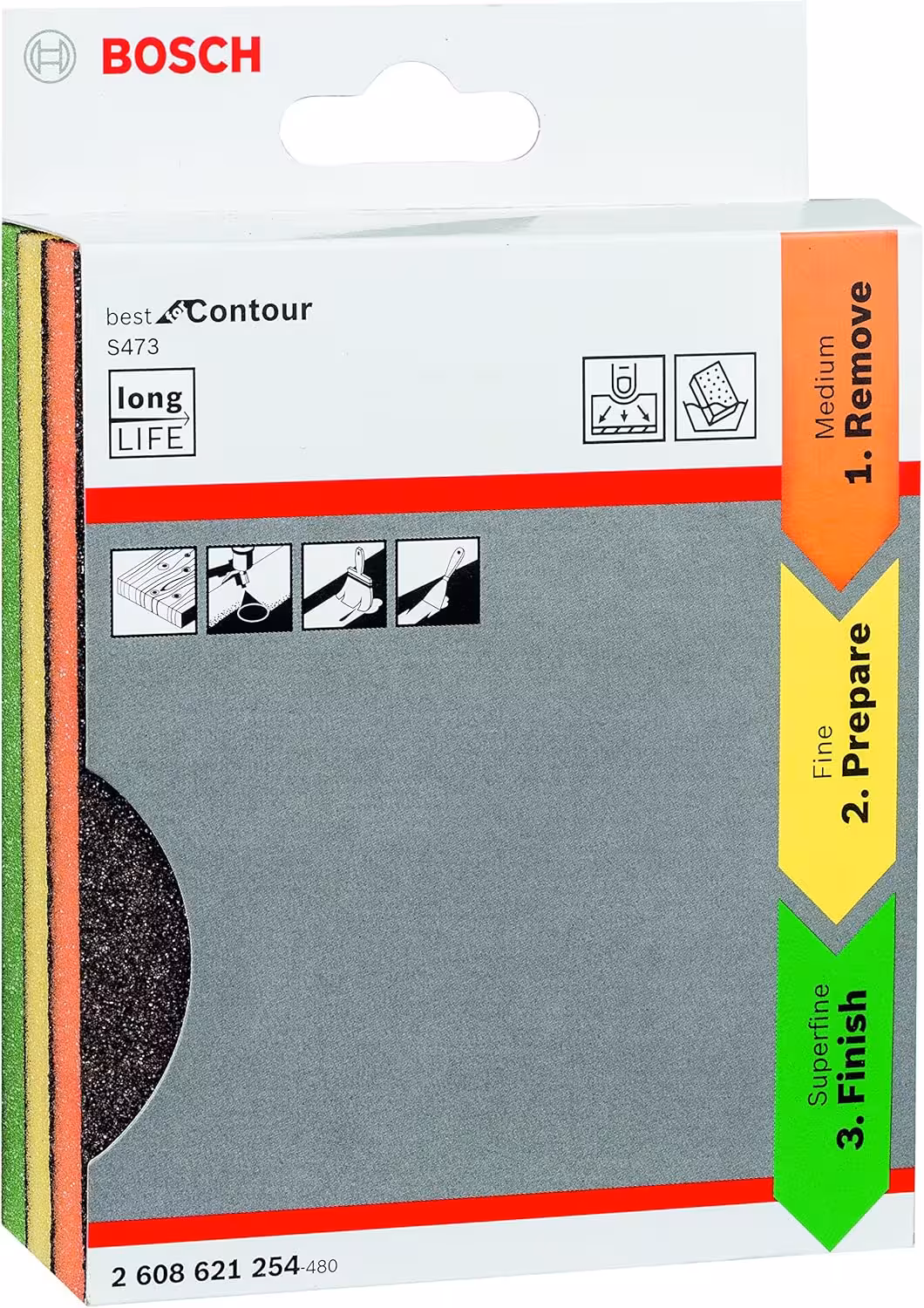 اسفنج سنباده 3 تکه حرفه ای بوش