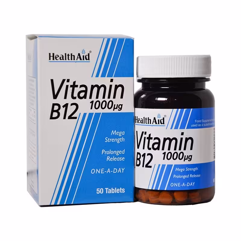 قرص ویتامین B12 1000 میکروگرم هلث اید 50 عدد | HealthAid Vitamin B12 1000 µg