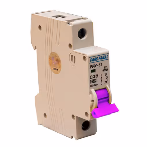 کلید مینیاتوری تکپل 32 آمپر(6KA) پارس فانال کد PFN-61