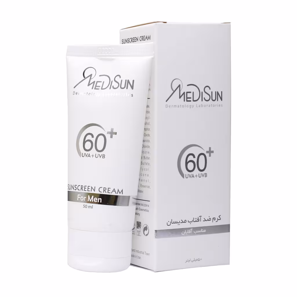 کرم ضدآفتاب آقایان مدیسان Spf60 مناسب پوست معمولی حجم 30 میلی لیتر