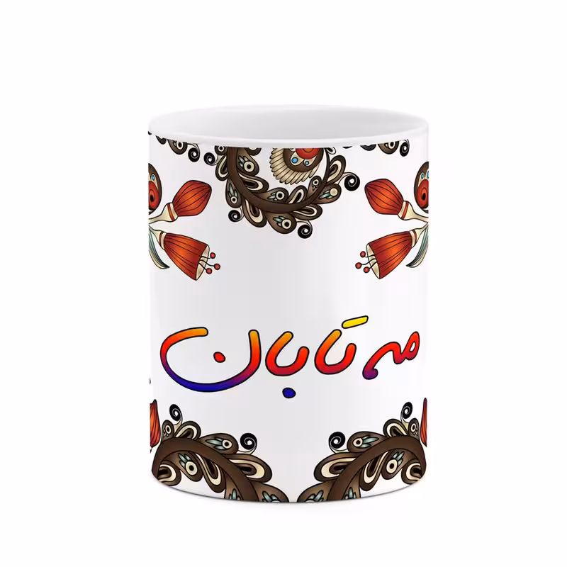 ماگ   اسم مه_تابان  سنتی گل و بته کد mgh47645