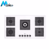 گاز رومیزی بیمکث کد 0039 پنج شعله شیشه سفید