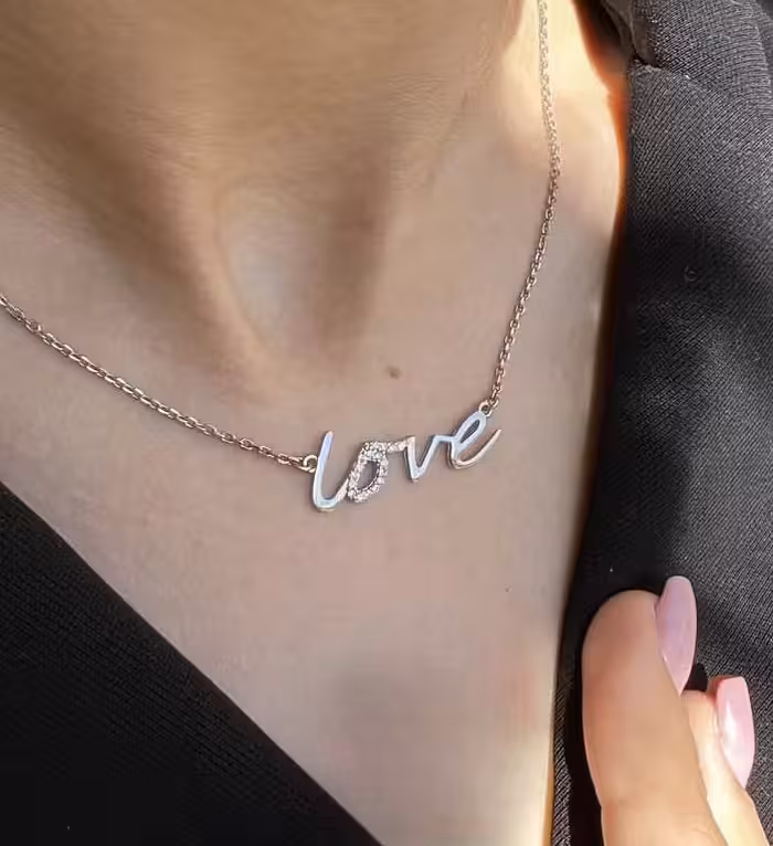 گردنبند لاو زنانه نقره کد 20268