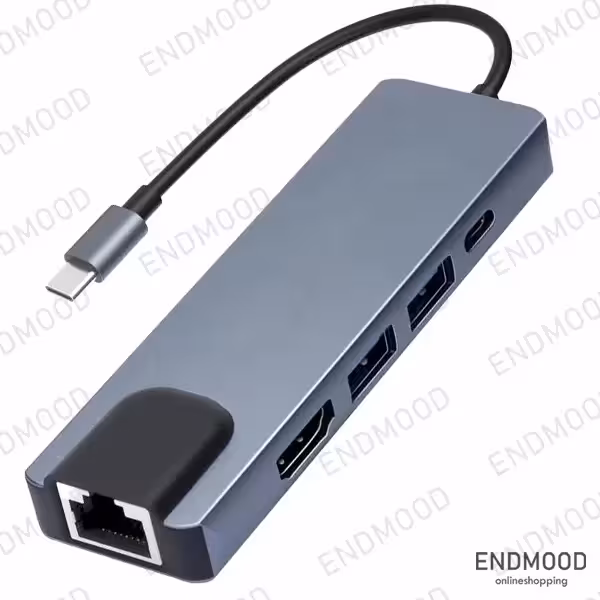 هاب 5 پورت تایپ C به USB 3.0 کی نت K-MFCMS505