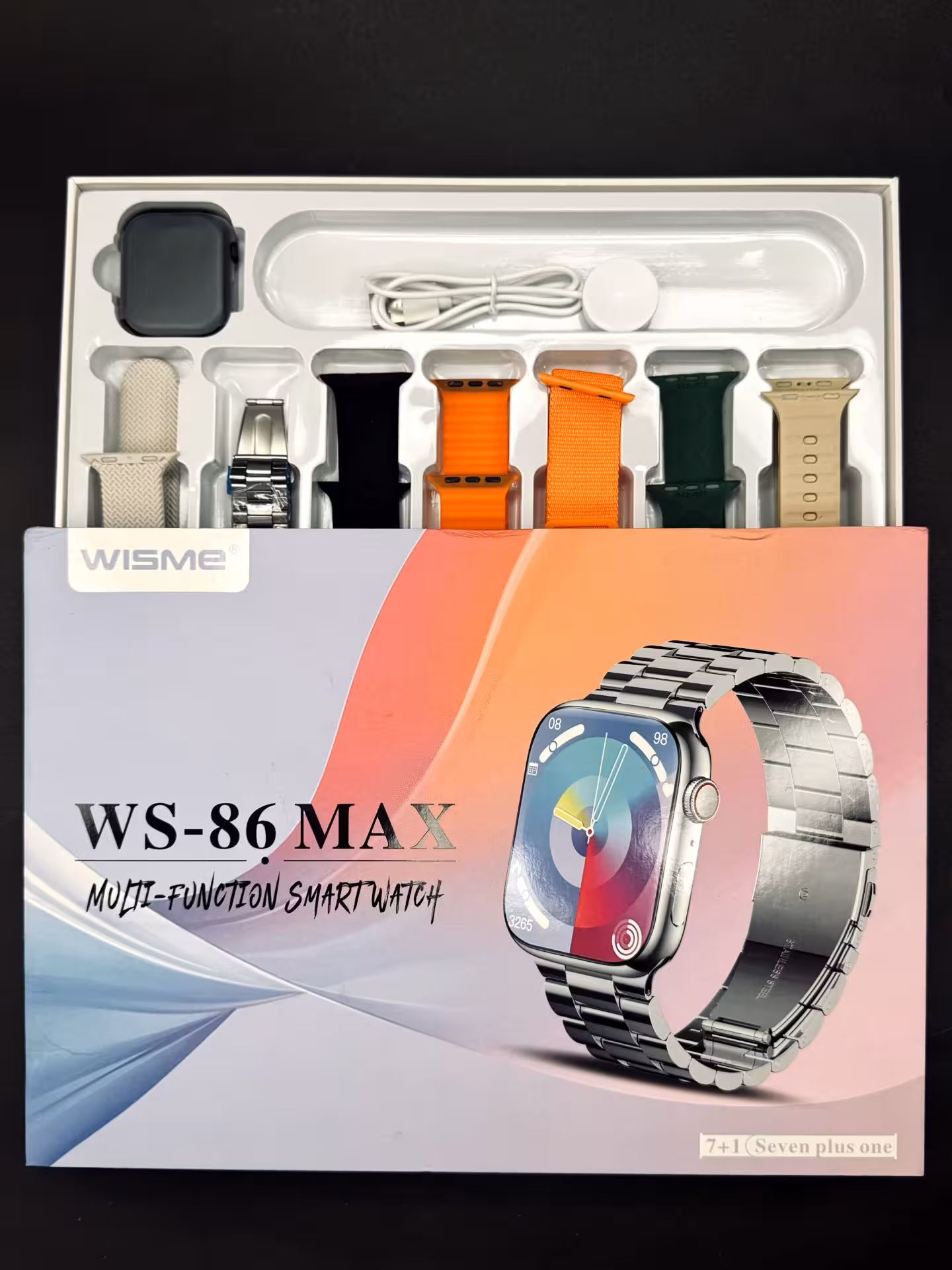 اپل واچ ws_86 مكس سري 8 اورجينال شارژر وايرلس   7 بند باكيفيت ومتنوع