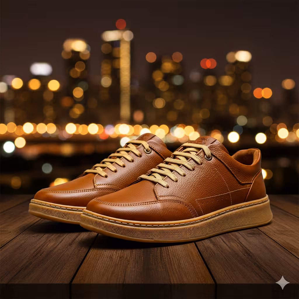 کفش چرم مردانه ونس کد VN039TN رنگ عسلی