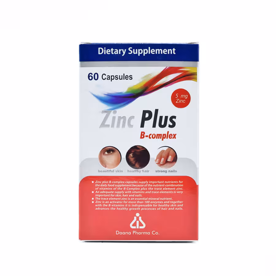 کپسول زینک پلاس ب کمپلکس دانا 5 میلی گرم 60 عدد