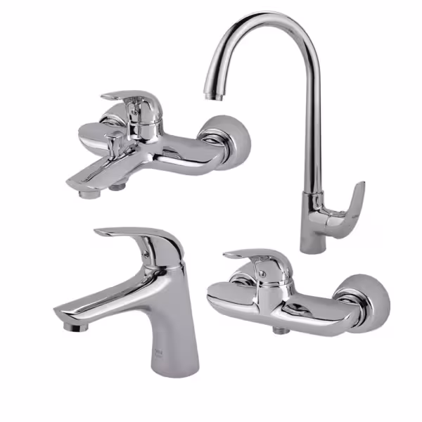 ست چهارتکه شیرآلات کسری مدل هیرمند