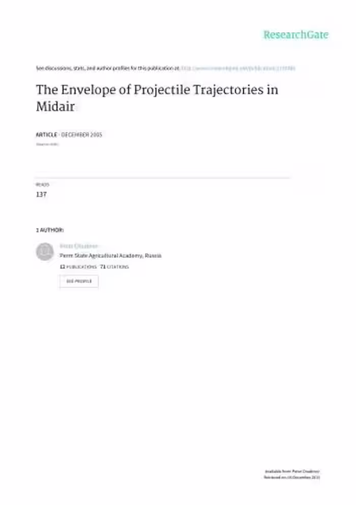 خرید و دانلود نسخه کامل کتاب The envelope of projectile trajectories in midair