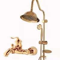 شیر حمام مدل بامبو طلا و علم دوش شیپوری طلا
