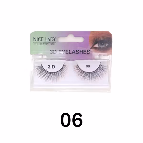 مژه جفتی رنگی 3D نایس لیدی هاله قرمز شماره 06