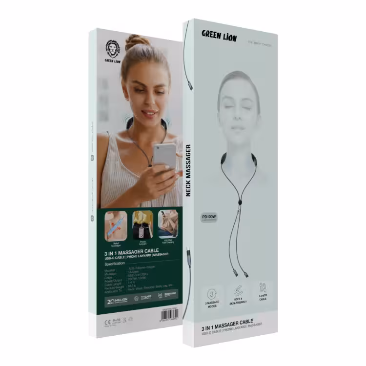 ماساژور گردنی کابلی گرین لاین مدل GN3N1MSC100BK
