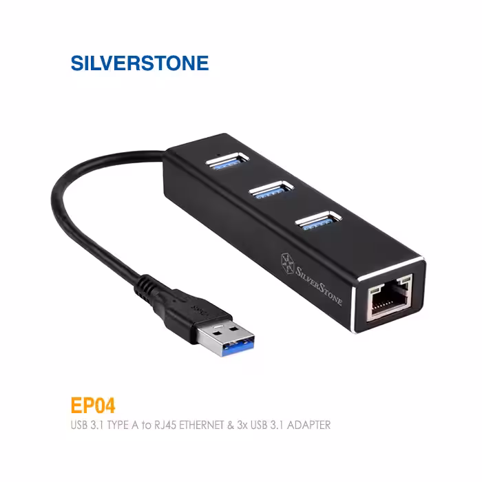 مبدل هاب USB به RJ45 شبکه سیلوراستون EP04