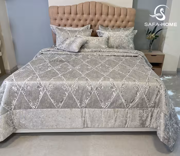 سرویس روتختی دو نفره عروس 8 تکه طرح نوا طوسی